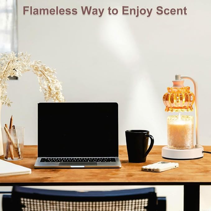 Candle Warmer Lamp with Timer, Dimmable Candle Lamp Wax Melt Warmer with 2 Bulbs, alternate product view 6