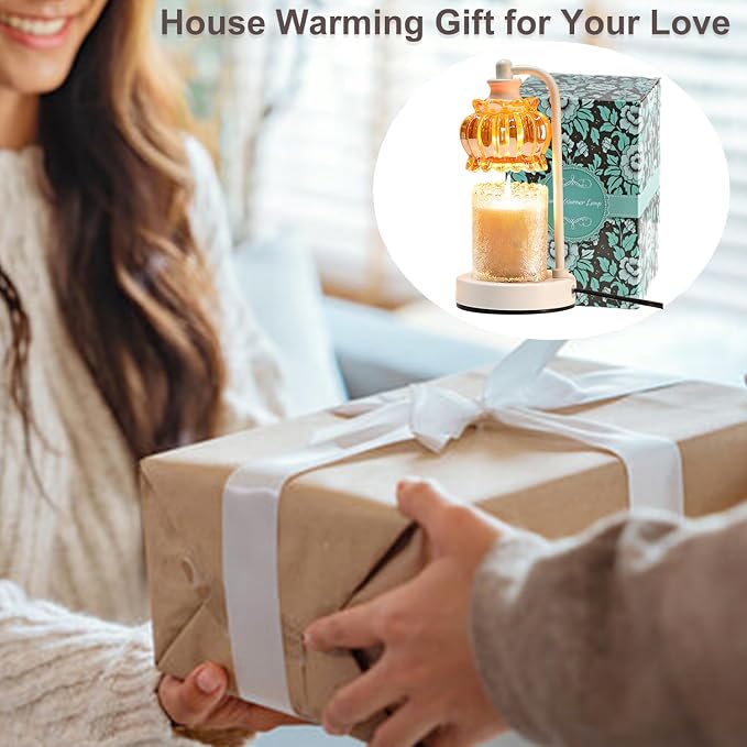 Candle Warmer Lamp with Timer, Dimmable Candle Lamp Wax Melt Warmer with 2 Bulbs, alternate product view 7