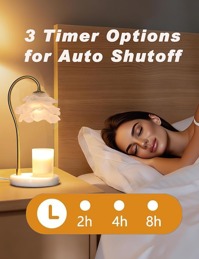 Candle Warmer Lamp with Timer, Dimmable Candle Warmer for Jar Candles, Wax Melts Warmer, Birthday Gifts for Women Mom, House