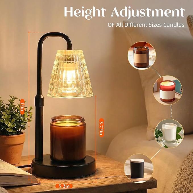 Candle Warmer Lamp with Timer,Dimmable Candle Warmwr for Jar Candles,Adjustable Cabdle Warmer Birthday Gifts,for Mom