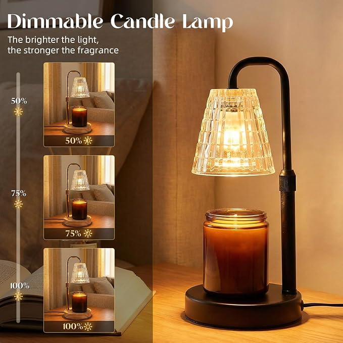 Candle Warmer Lamp with Timer,Dimmable Candle Warmwr for Jar Candles,Adjustable Cabdle Warmer Birthday Gifts,for Mom