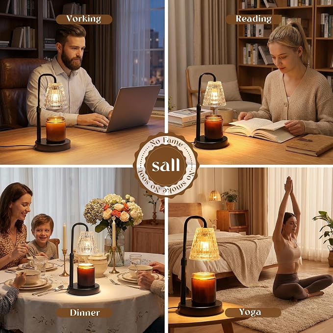 Candle Warmer Lamp with Timer,Dimmable Candle Warmwr for Jar Candles,Adjustable Cabdle Warmer Birthday Gifts,for Mom