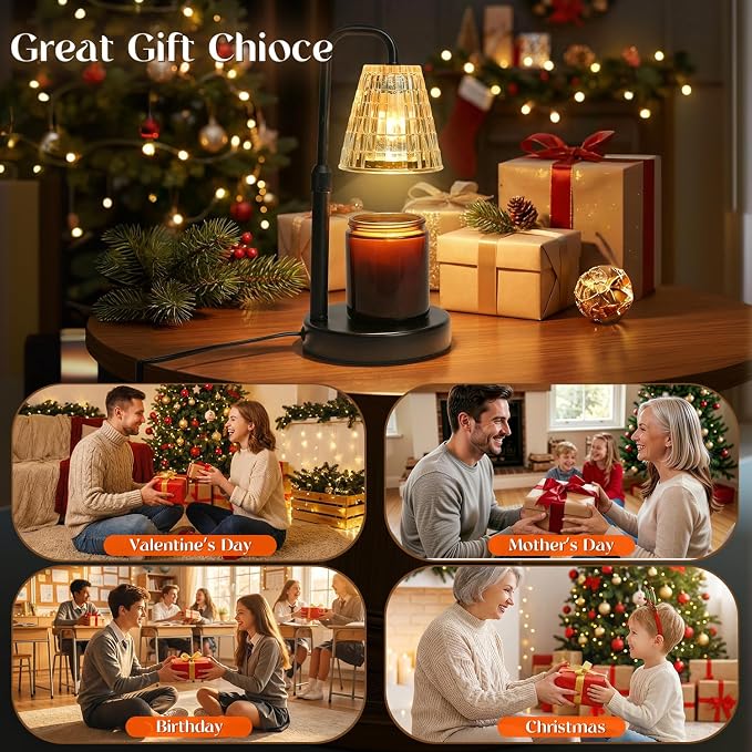 Candle Warmer Lamp with Timer,Dimmable Candle Warmwr for Jar Candles,Adjustable Cabdle Warmer Birthday Gifts,for Mom