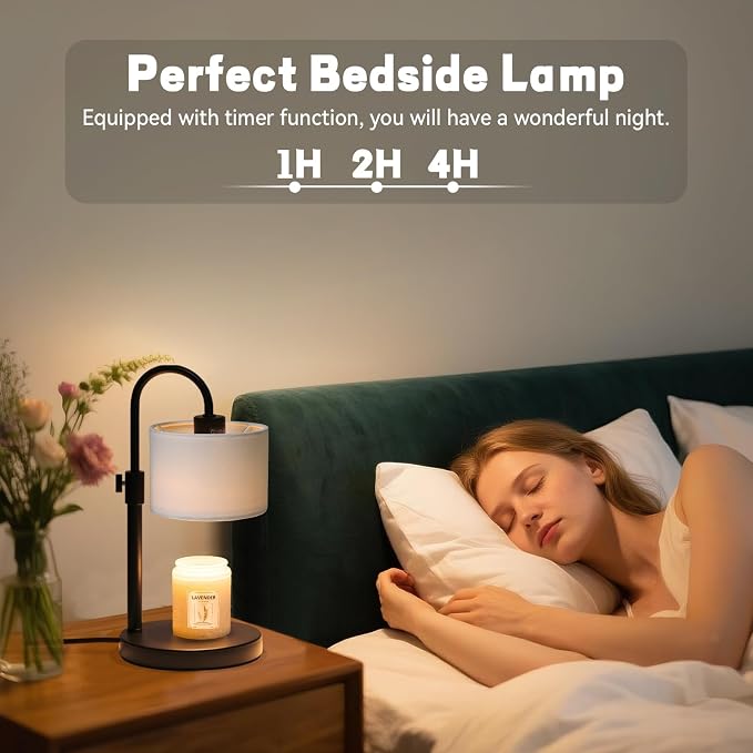 Candle Warmer Lamp with Timer, Dimmable Candle Wax Warmer Candle Lamp Warmer with 2 Bulbs, House Warming Gifts Birthday Gifts