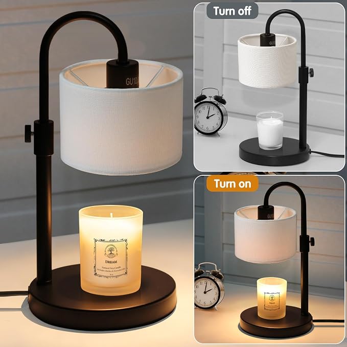 Candle Warmer Lamp with Timer, Dimmable Candle Wax Warmer Candle Lamp Warmer with 2 Bulbs, House Warming Gifts Birthday Gifts