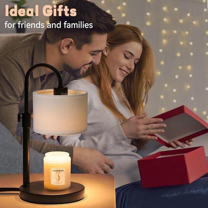 Candle Warmer Lamp with Timer, Dimmable Candle Wax Warmer Candle Lamp Warmer with 2 Bulbs, House Warming Gifts Birthday Gifts