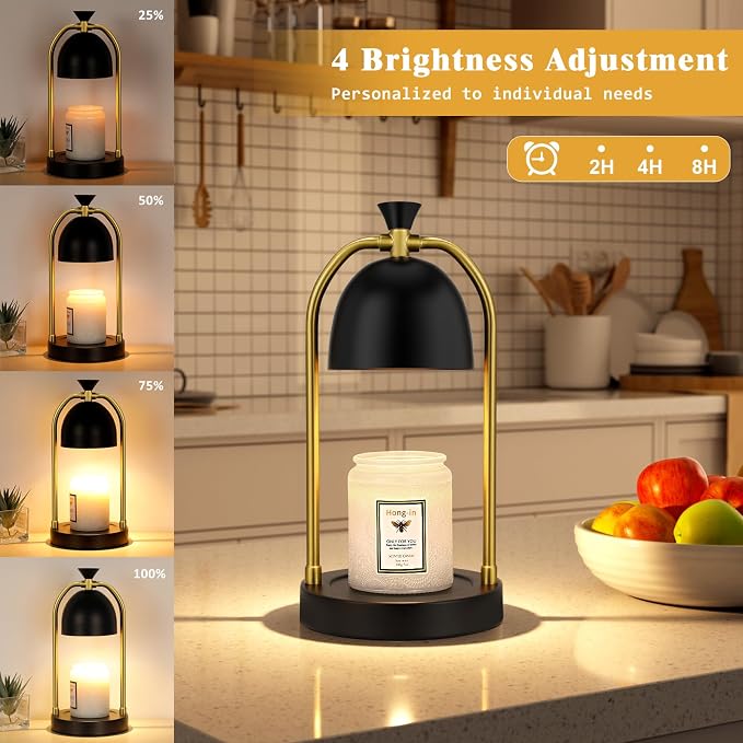 Candle Warmer Lamp - with Timer & Dimmable, Cozy Birthday Gift for Women Mom, Modern Home Decor House Warming Gifts Wax Melt