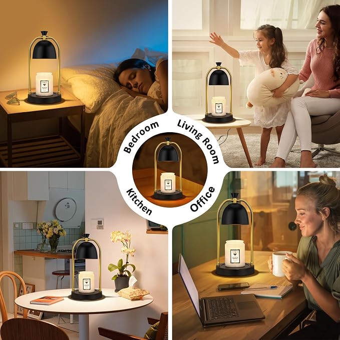 Candle Warmer Lamp - with Timer & Dimmable, Cozy Birthday Gift for Women Mom, Modern Home Decor House Warming Gifts Wax Melt