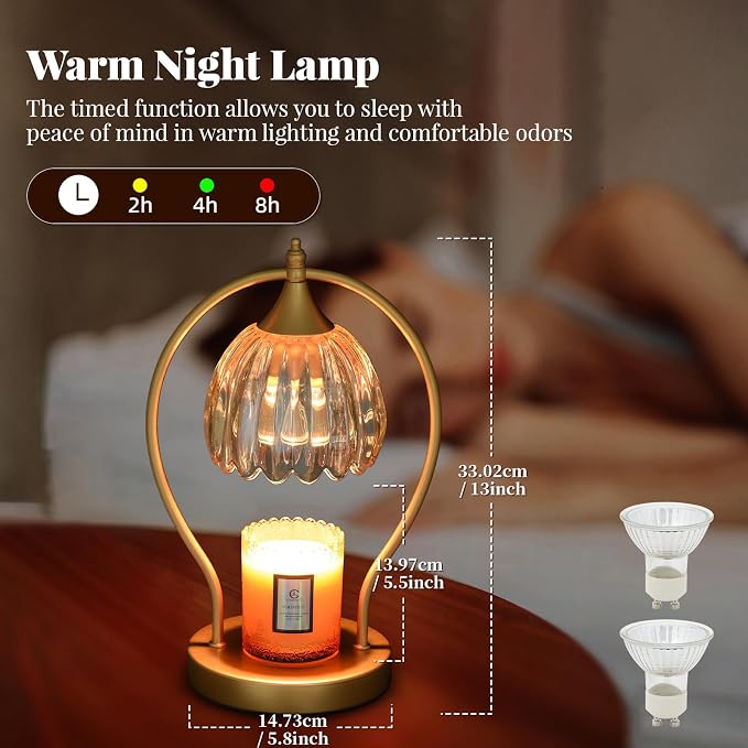 Candle Warmer Lamp with Timer Dimmable: Electric Candle Warmer Birthday Gifts for Women, Mothers Day Gifts for Mom, House