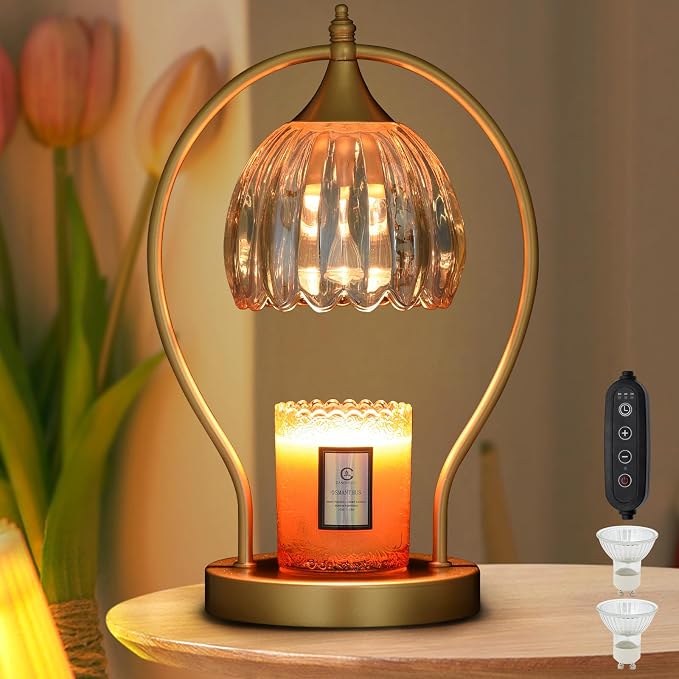 Candle Warmer Lamp with Timer Dimmable: Electric Candle Warmer Birthday Gifts for Women, Mothers Day Gifts for Mom, House