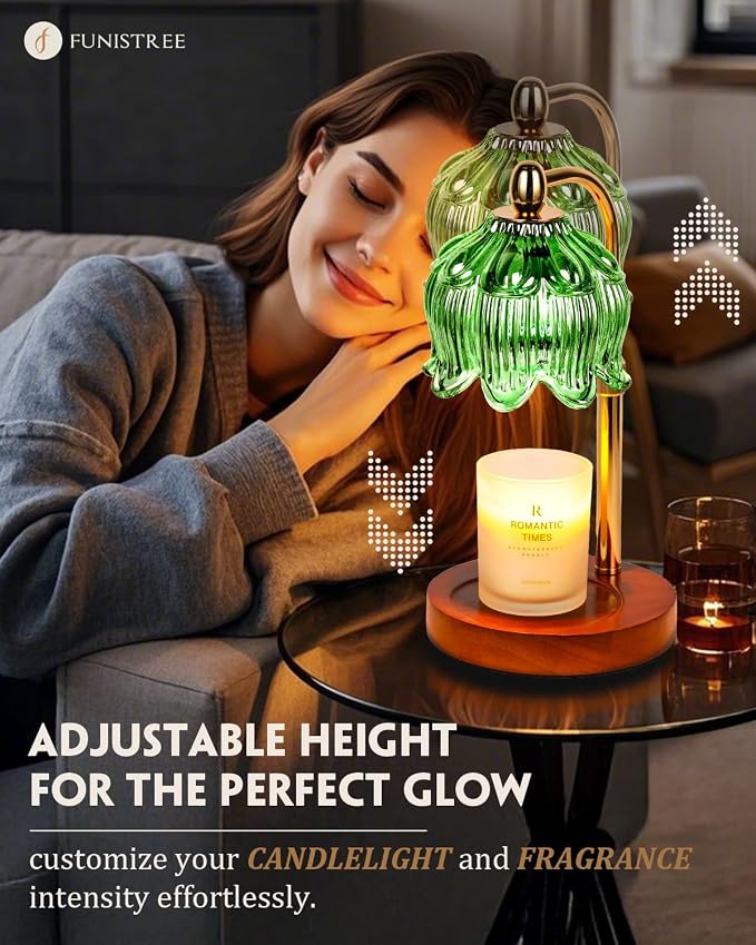 Candle Warmer Lamp with Timer Dimmable, Height Adjustable, Birthday Gifts for Women Mom, Suitable for New Home Decoration