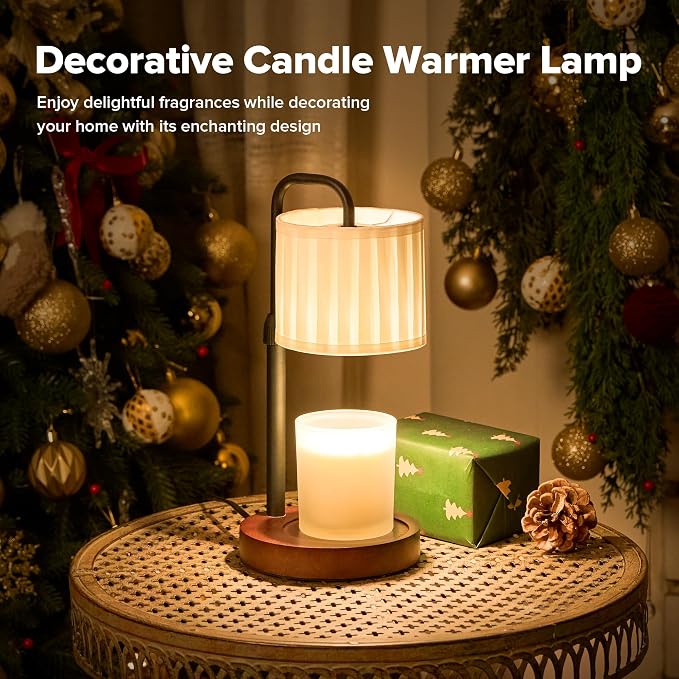 Candle Warmer Lamp with Timer, Dimmable Wax Warmer Candle Lamp for Jar Candle with 2 Bulbs, Christmas Birthday Gifts for