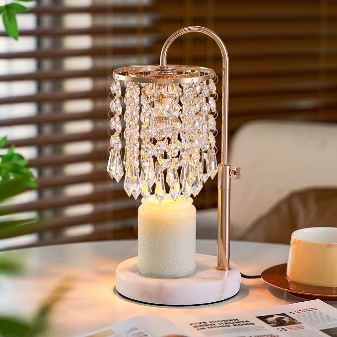Candle Warmer Lamp with Timer Dimmer,2H/4H/8H Timer, Lamp Candle Warmer with Marble Base for Adjustable Height, product image