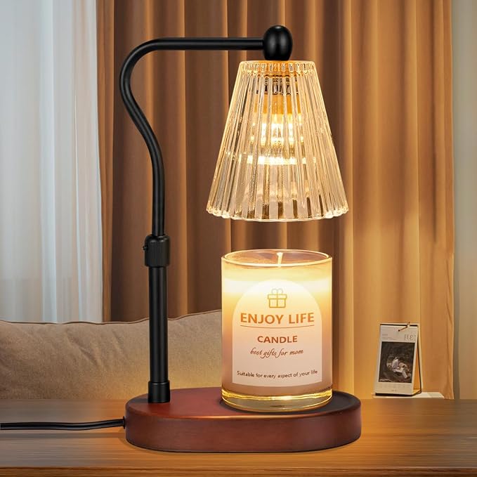 Candle Warmer Lamp with Timer Dimmer Adjustable Height,Mothers Day Gifts,Electric Wax Warmer Vintage Home Decor for Scented