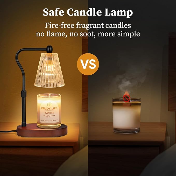 Candle Warmer Lamp with Timer Dimmer Adjustable Height,Mothers Day Gifts,Electric Wax Warmer Vintage Home Decor for Scented