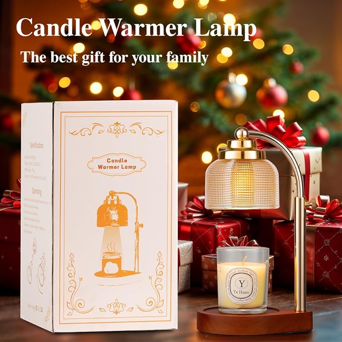 Candle Warmer Lamp with Timer Dimmer, Adjustable Height Wax Melt Warmer for Jar Candles, Vintage Home Decor & Aesthetic