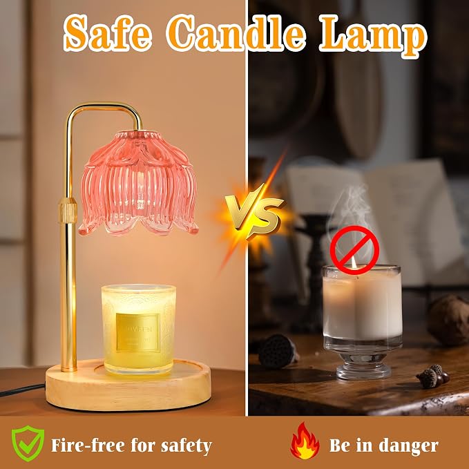 Candle Warmer Lamp with Timer Dimmer, Adjustable Height Candle Wax Warmer, Christmas Birthday Gift for Mom Women, House