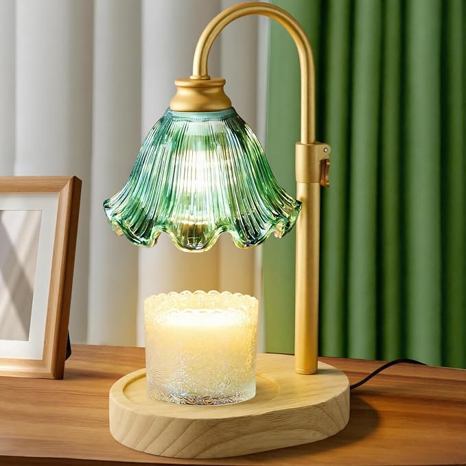 Candle Warmer Lamp with Timer & Dimmer, Adjustable Height Electric Wax Melt Warmer for Scented Jar Candles, Home Fragrance