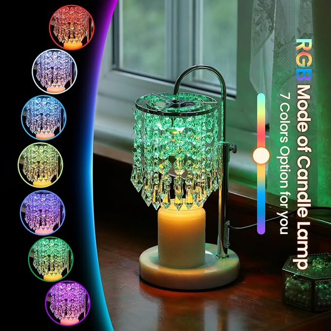 Candle Warmer Lamp with Timer Dimmer and 3 Bulbs, Lamp Candle Warmer with Marble Base,Wax Melt Warmer for Jar Candles