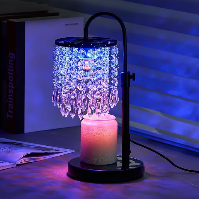 Candle Warmer Lamp with Timer Dimmer and 3 Bulbs, Lamp Candle Warmer with Marble Base,Wax Melt Warmer for Jar Candles