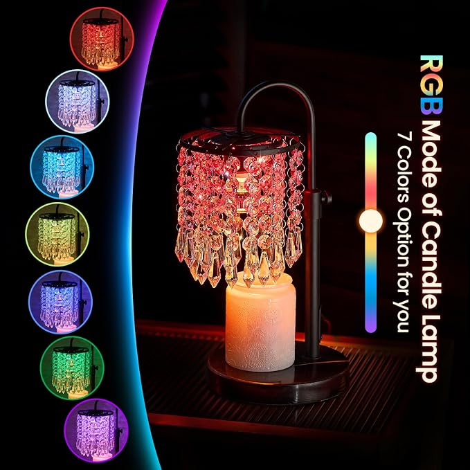 Candle Warmer Lamp with Timer Dimmer and 3 Bulbs, Lamp Candle Warmer with Marble Base,Wax Melt Warmer for Jar Candles