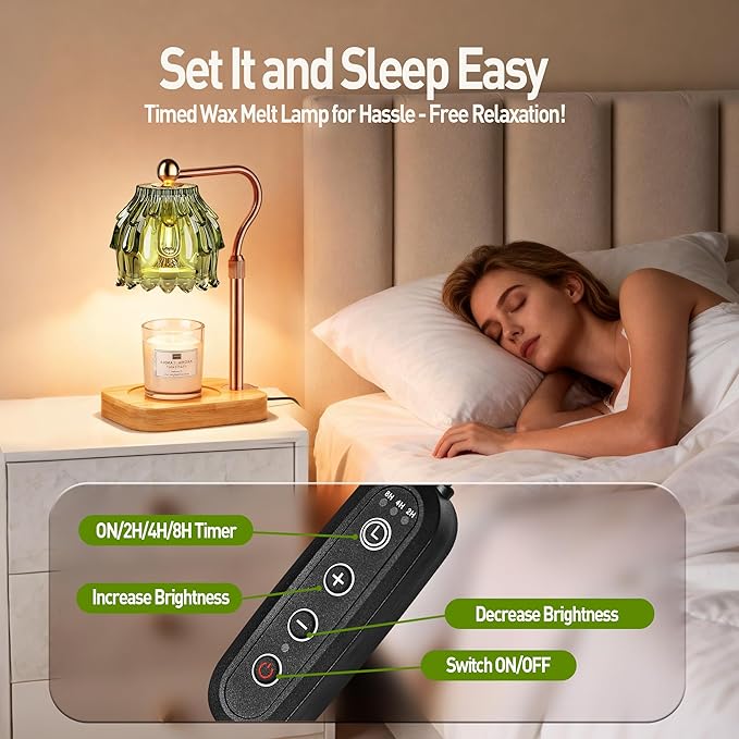 Candle Warmer Lamp with Timer Dimmer - Birthday Gift for Women Mom, Electric Wax Melter Warmer Adjustable Height for Jar