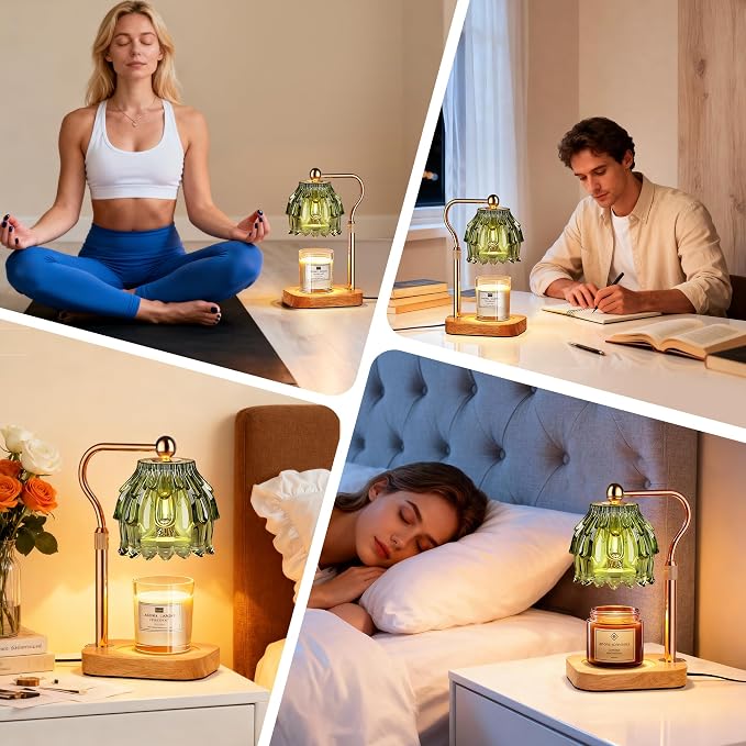 Candle Warmer Lamp with Timer Dimmer - Birthday Gift for Women Mom, Electric Wax Melter Warmer Adjustable Height for Jar