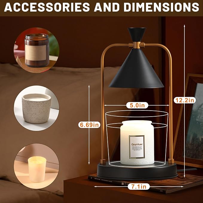 Candle Warmer Lamp with Timer Dimmer, Birthday Gifts for Women Mom, House Warming Gifts New Home Room Decor, Plug-in Operated