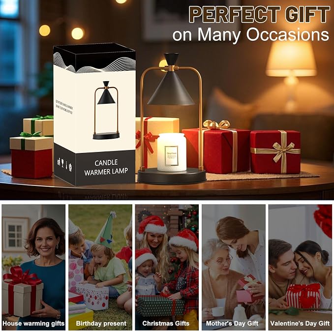 Candle Warmer Lamp with Timer Dimmer, Birthday Gifts for Women Mom, House Warming Gifts New Home Room Decor, Plug-in Operated