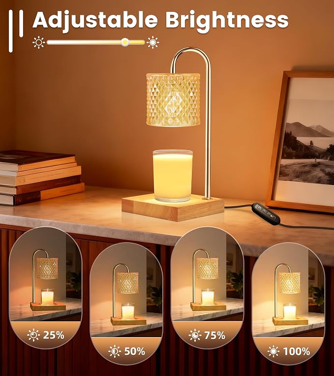 Candle Warmer Lamp with Timer Dimmer, Birthday Gifts for Women Mom, House Warming Gifts, Elegant New Home Decor, Wax Warmer