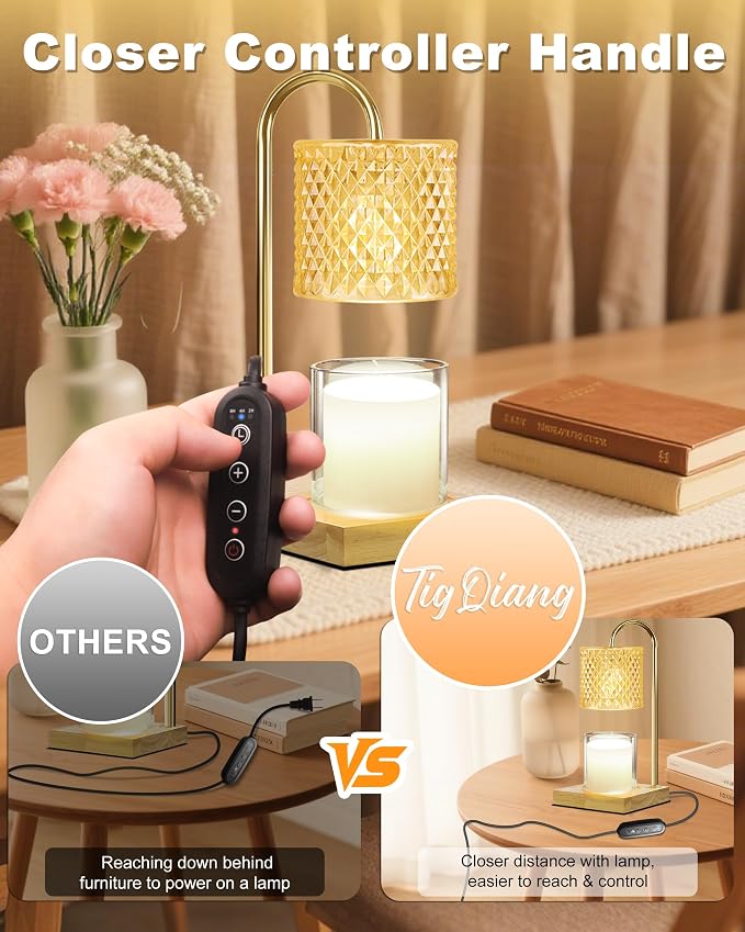 Candle Warmer Lamp with Timer Dimmer, Birthday Gifts for Women Mom, House Warming Gifts, Elegant New Home Decor, Wax Warmer