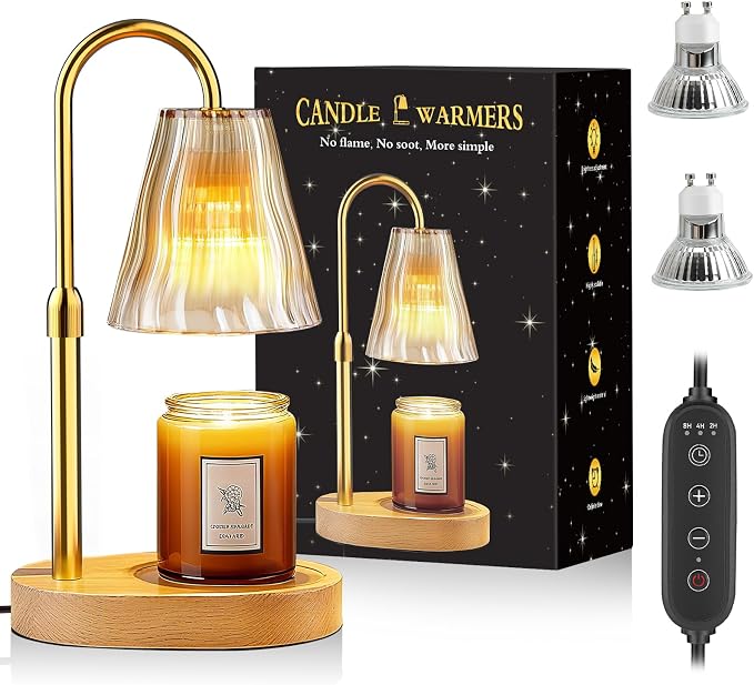 Candle Warmer Lamp with Timer Dimmer, Birthday Gifts for Women Mom Friend Sister, House Warming Gifts New Home Decor, Office