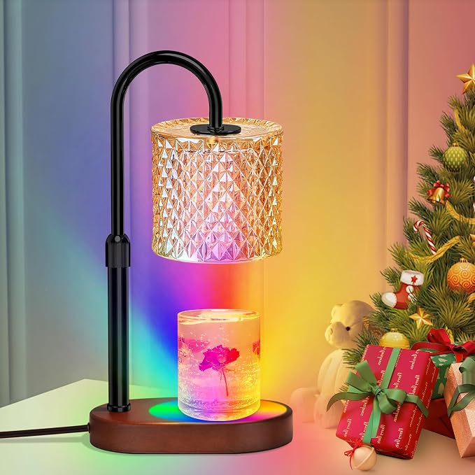 Candle Warmer Lamp with Timer, Dimmer Candle Lamp with RGB Light, Height Adjustable, product image