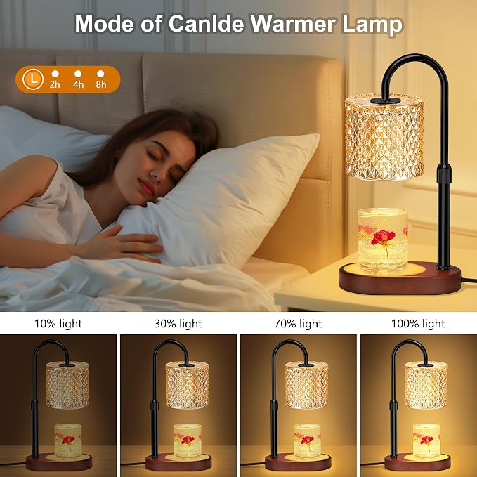 Candle Warmer Lamp with Timer, Dimmer Candle Lamp with RGB Light, Height Adjustable, alternate product view 3