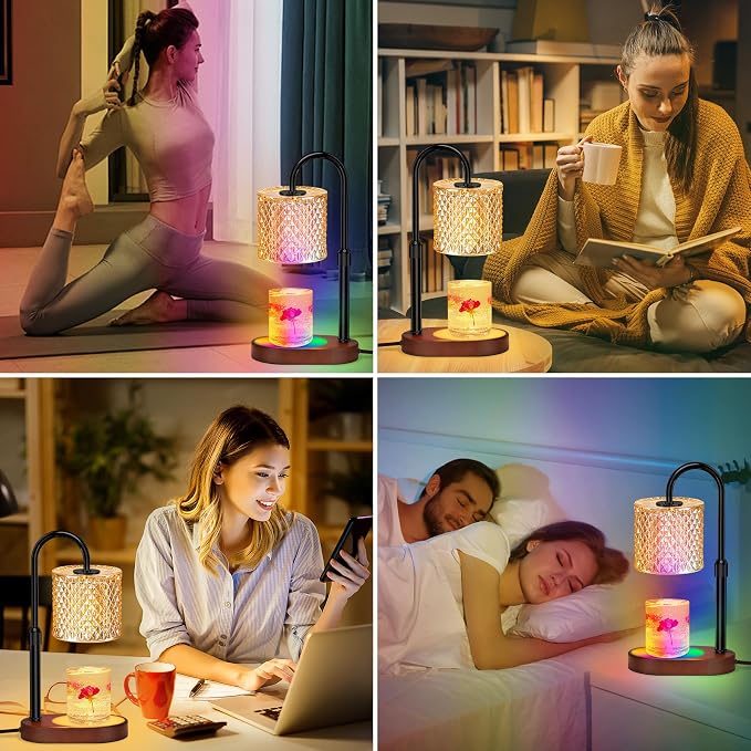 Candle Warmer Lamp with Timer, Dimmer Candle Lamp with RGB Light, Height Adjustable, alternate product view 5