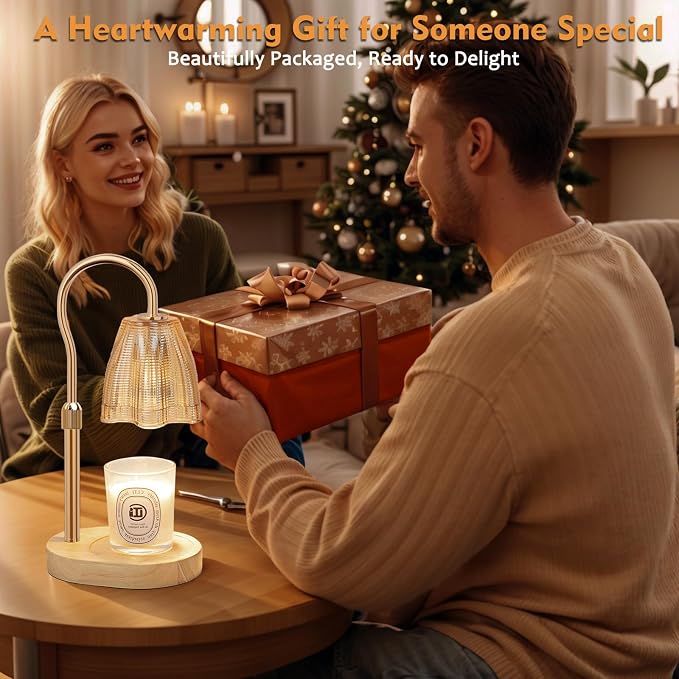 Candle Warmer Lamp with Timer & Dimmer, Candle Warmer Height Adjustable, Fits All Jar Scented Candles, Candle Lamp with 3