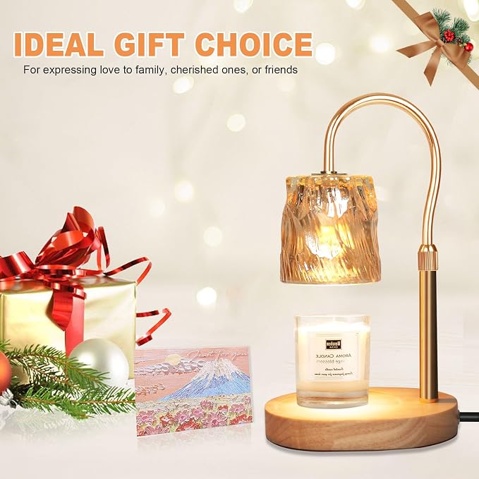 Candle Warmer Lamp with Timer & Dimmer, Candle Warmer Height Adjustable, Fits All Jar Scented Candles, Candle Lamp with 3