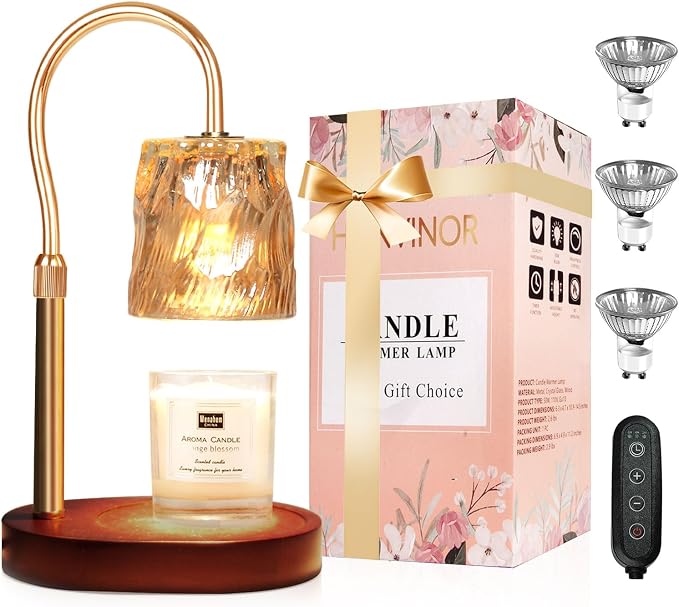Candle Warmer Lamp with Timer & Dimmer, Candle Warmer Height Adjustable, Fits All Jar Scented Candles, product image