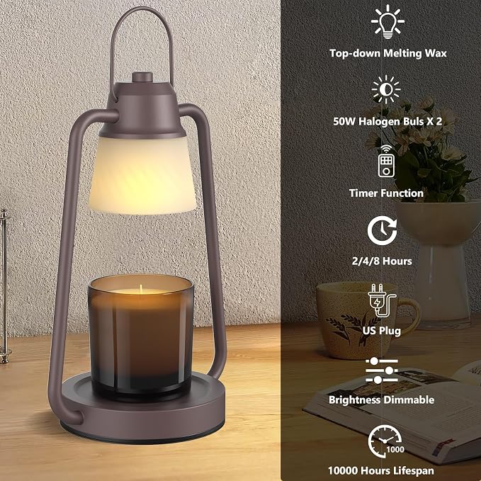 Candle Warmer Lamp with Timer, Dimmer Candle Warmer Scented Candles, Electric Wax Warmer for Jar Candles, alternate product