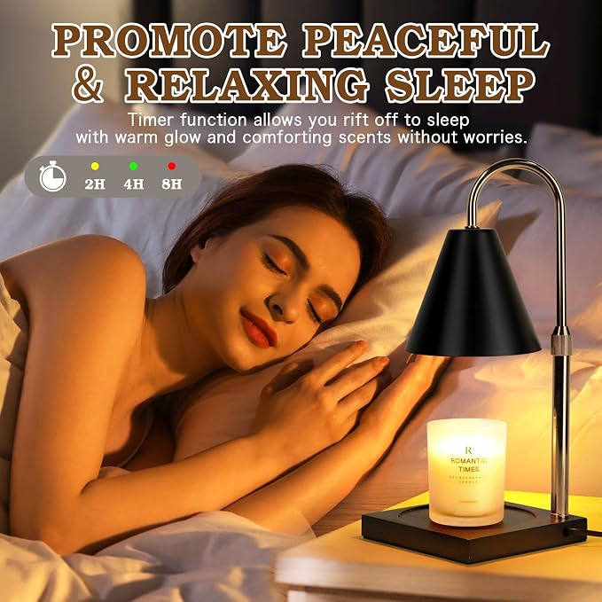 Candle Warmer Lamp with Timer Dimmer, Electric Candle Lamp Warmer for Bedroom Decor, Birthday Gifts for Women Mom, Height
