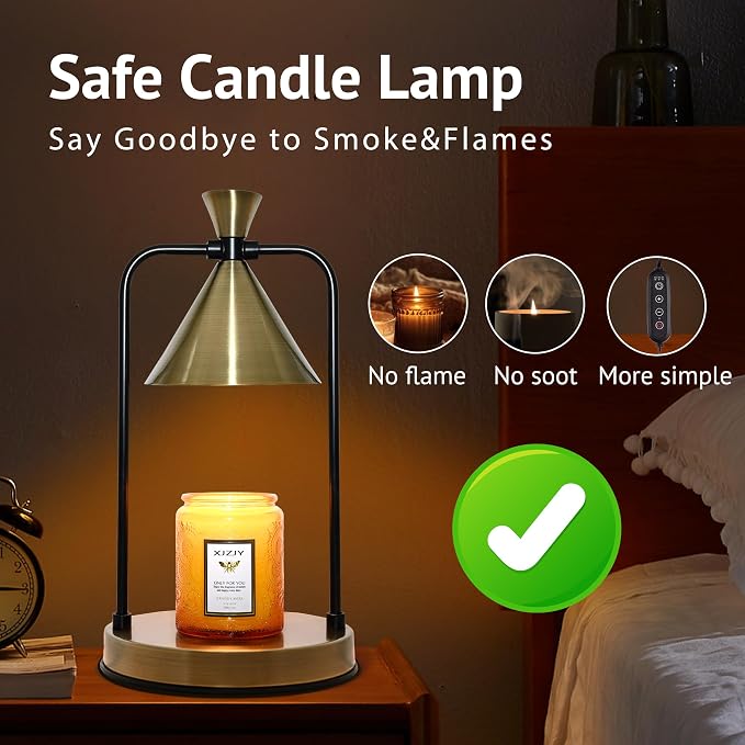 Candle Warmer Lamp with Timer Dimmer,Electric Candle Warmer, Candle Lamp with Large Base for Scented Jar Candles,Birthday