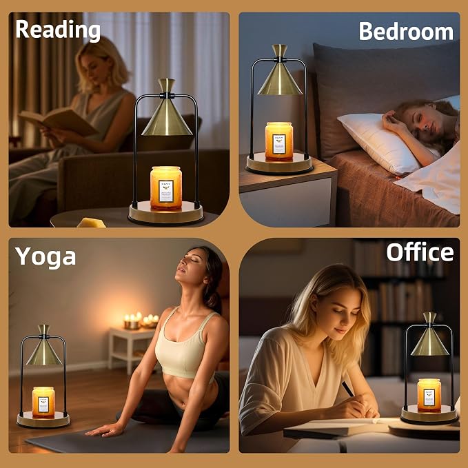 Candle Warmer Lamp with Timer Dimmer,Electric Candle Warmer, Candle Lamp with Large Base for Scented Jar Candles,Birthday