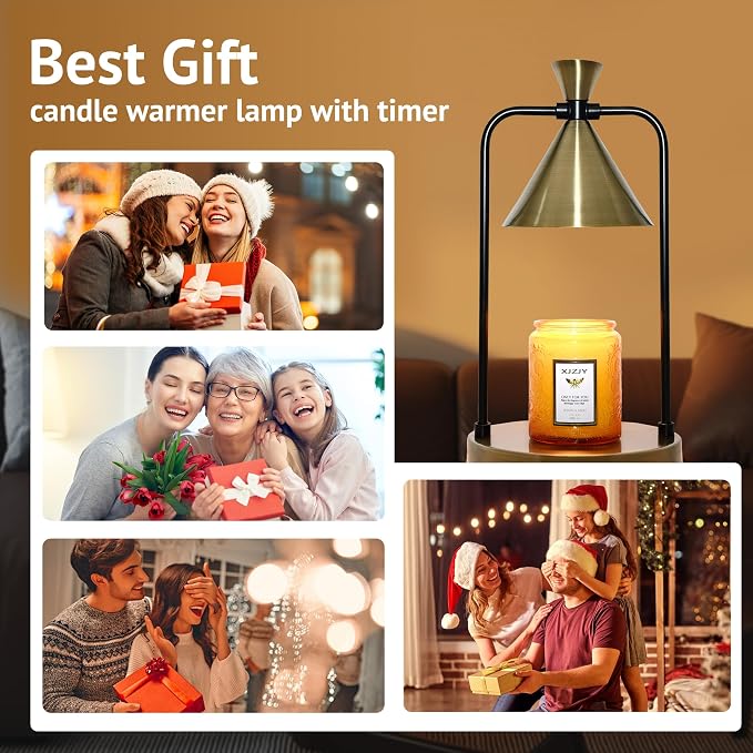 Candle Warmer Lamp with Timer Dimmer,Electric Candle Warmer, Candle Lamp with Large Base for Scented Jar Candles,Birthday