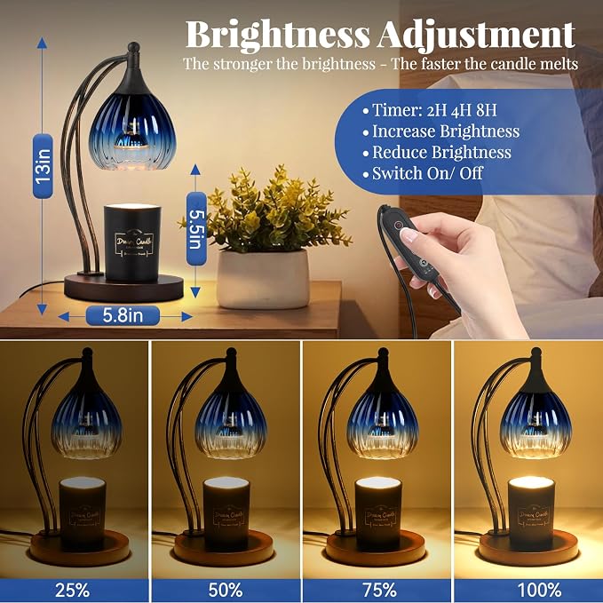 Candle Warmer Lamp with Timer Dimmer - Electric Candle Warmer Light Wax Warmer for Jar Candles - Candle Lamp Warmer Unique