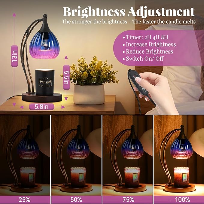 Candle Warmer Lamp with Timer Dimmer - Electric Candle Warmer Light Wax Warmer for Jar Candles - Candle Lamp Warmer Unique