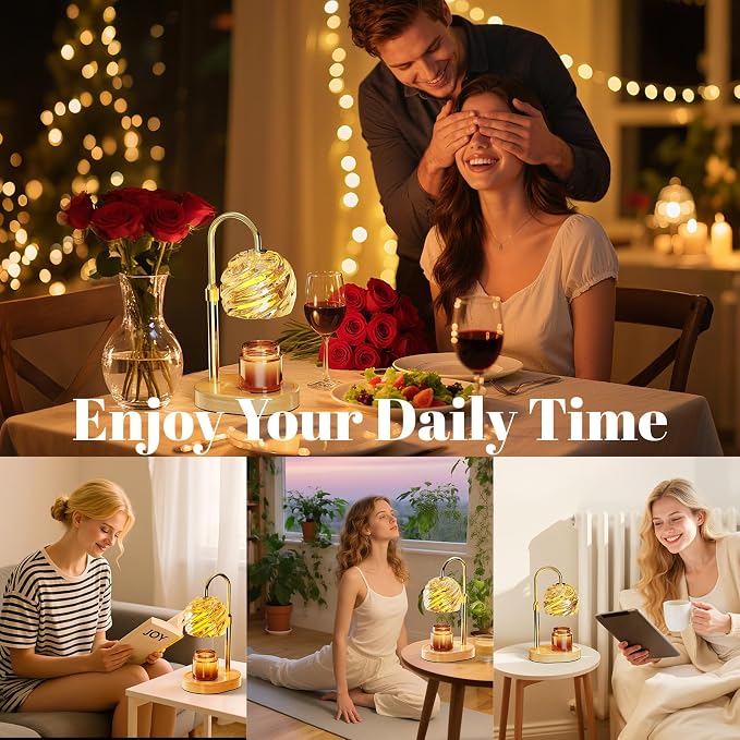Candle Warmer Lamp with Timer Dimmer, Electric Candle Warmer with Adjustable Height for Home Decor, Office, Valentines