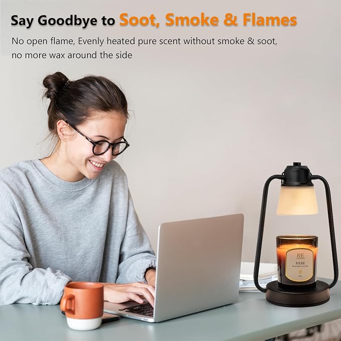 Candle Warmer Lamp with Timer Dimmer - Electric Wax Melt Warmer Lamp for Jar Candles, Valentines Day Gifts for Her Women