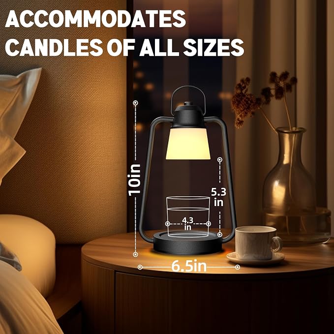 Candle Warmer Lamp with Timer Dimmer Electric Wax Melt Warmer for Jar Candles, Vintage Candle Lamp Warmer with 2, alternate