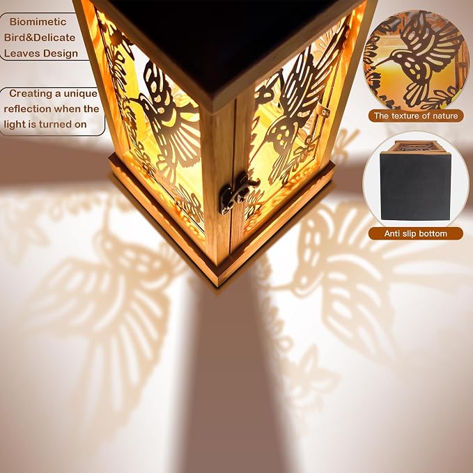 Candle Warmer Lamp with Timer Dimmer Farmhouse Lantern for Top-Down Adjustable Candle Warmer, Wood Electric Lamp for Jar