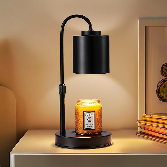 Candle Warmer Lamp with Timer & Dimmer, Height Adjustable Electric Wax Melt Warmer for Jar Candles, Gifts for Mom Home Decor
